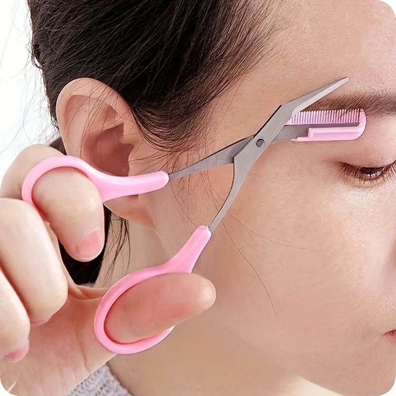 Men'S Grooming Eyebrow Shape - Tesoura Aparadora de Sobrancelhas com Pente