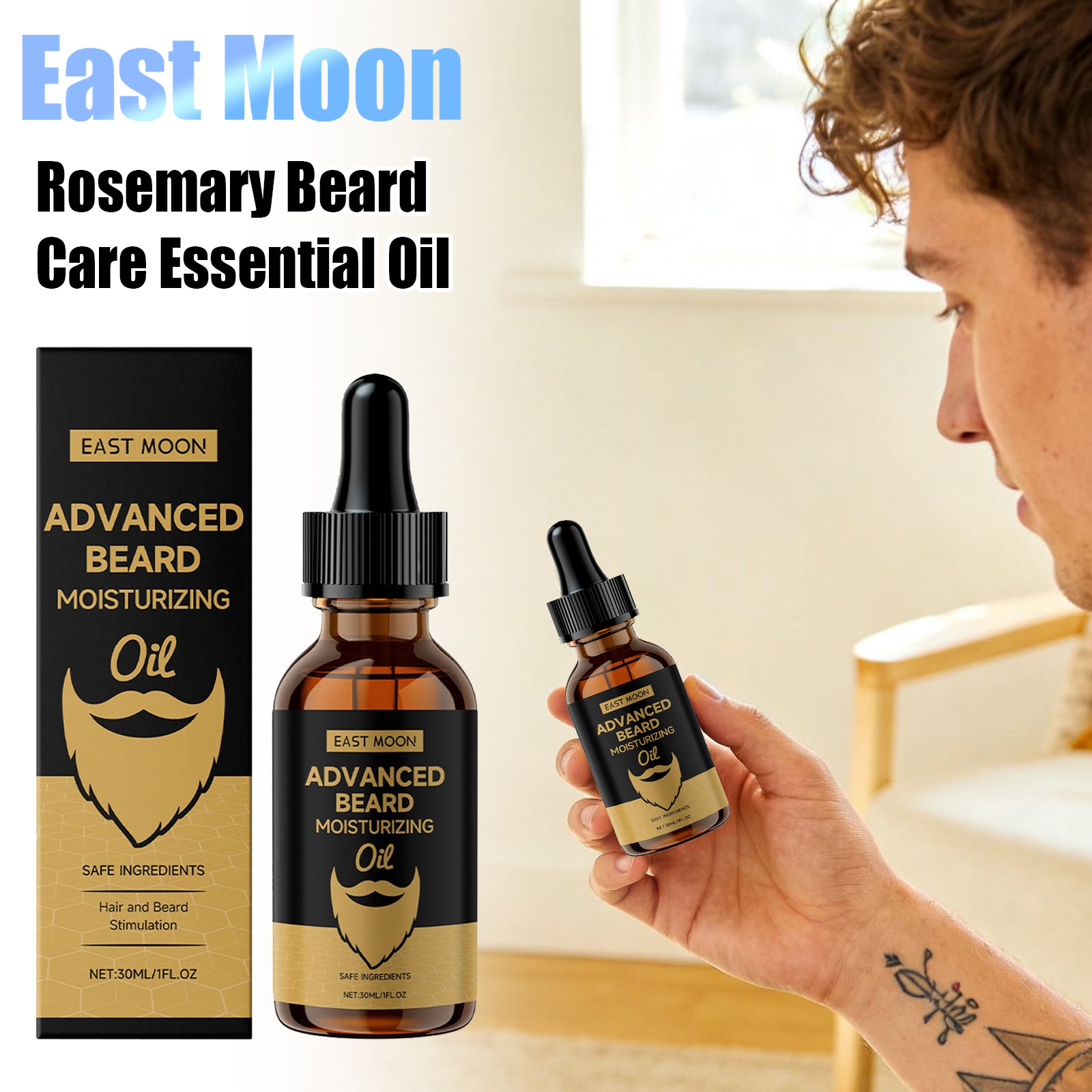 Beard Oil Growth - Óleo para Barba East Moon Rosemary:
