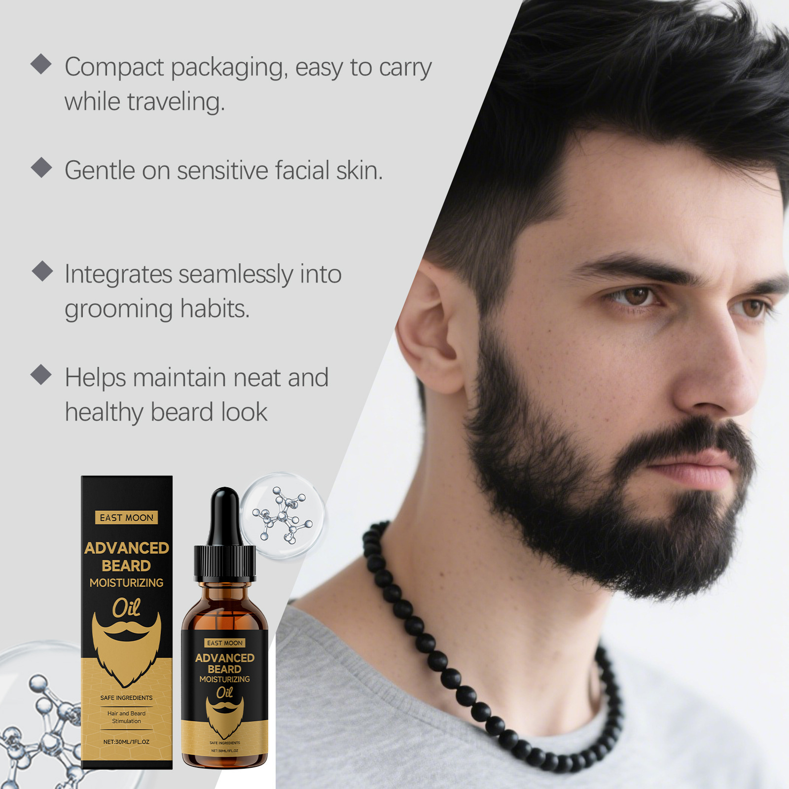 Óleo para Barba East Moon Rose - Beard Oil Growth avaliação e preço