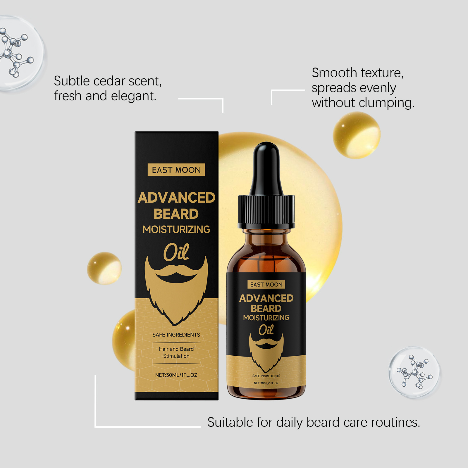 Óleo para Barba East Moon Rose - Beard Oil Growth avaliação e preço