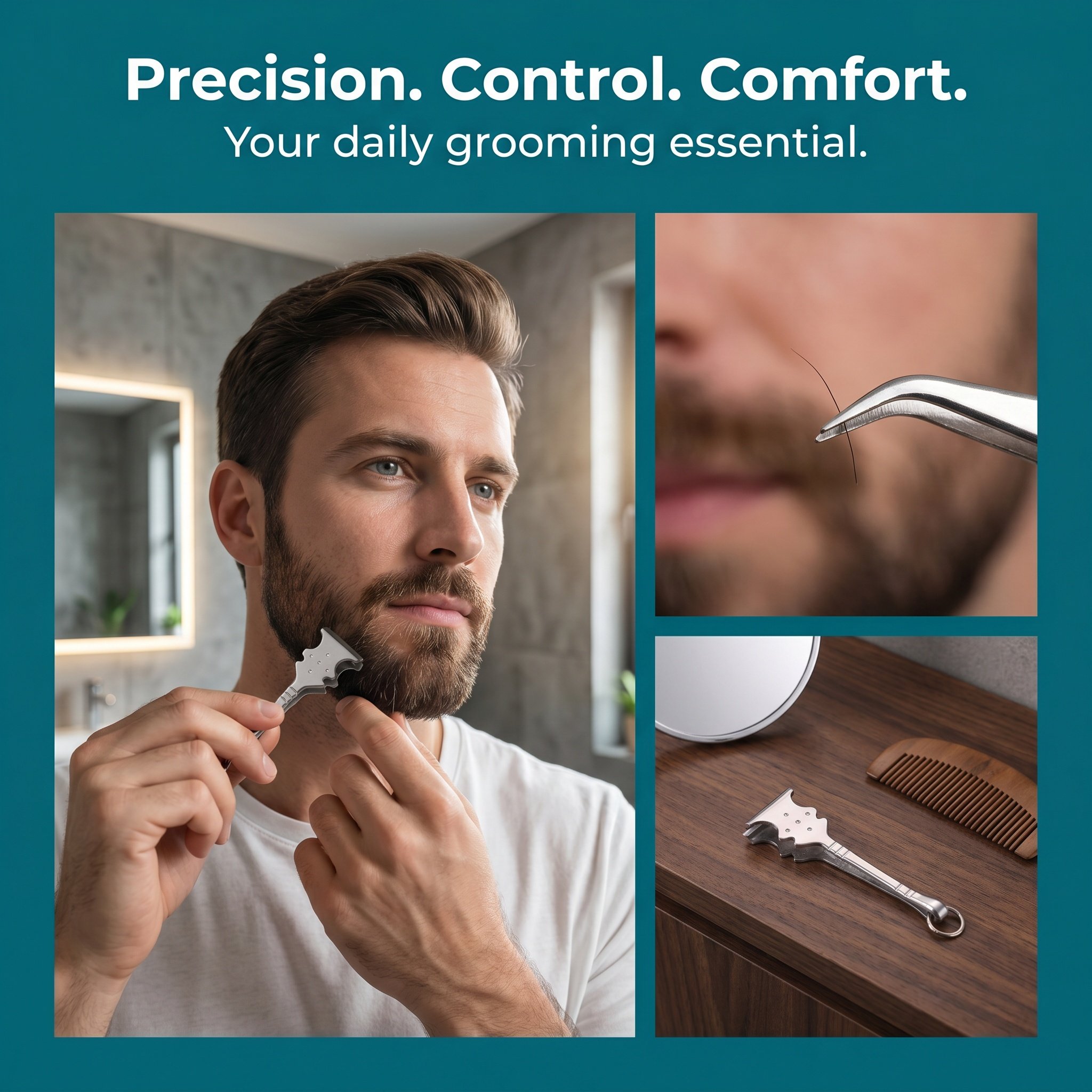Pinça de Barba em Aço Inoxidáv - Men'S Grooming Eyebrow Shape avaliação e preço