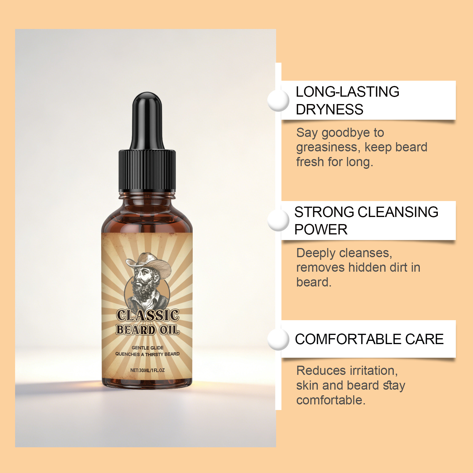 O óleo essencial para cuidados - Beard Oil Growth avaliação e preço