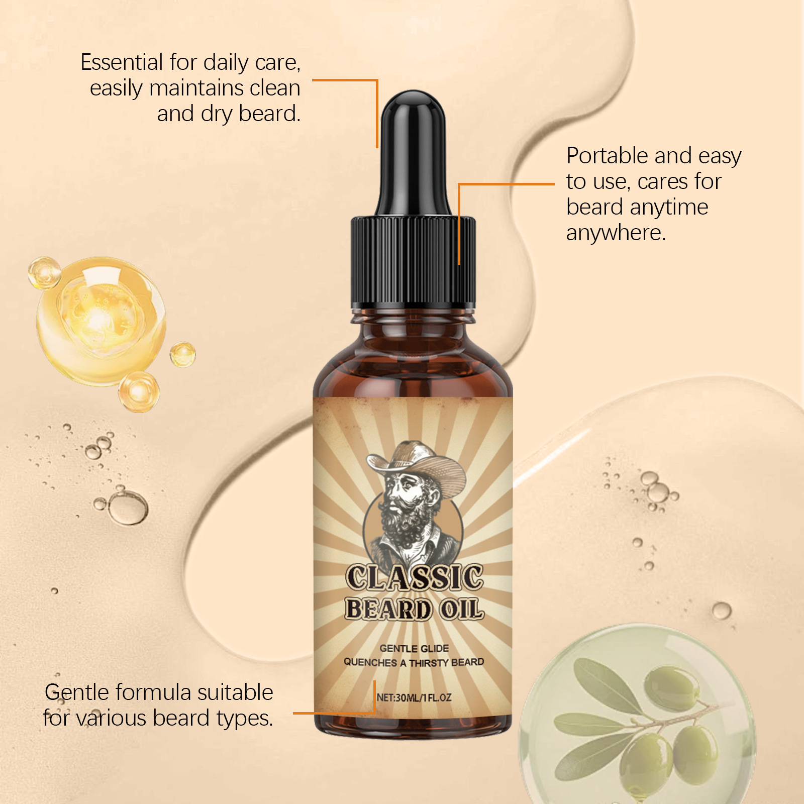 O óleo essencial para cuidados - Beard Oil Growth avaliação e preço